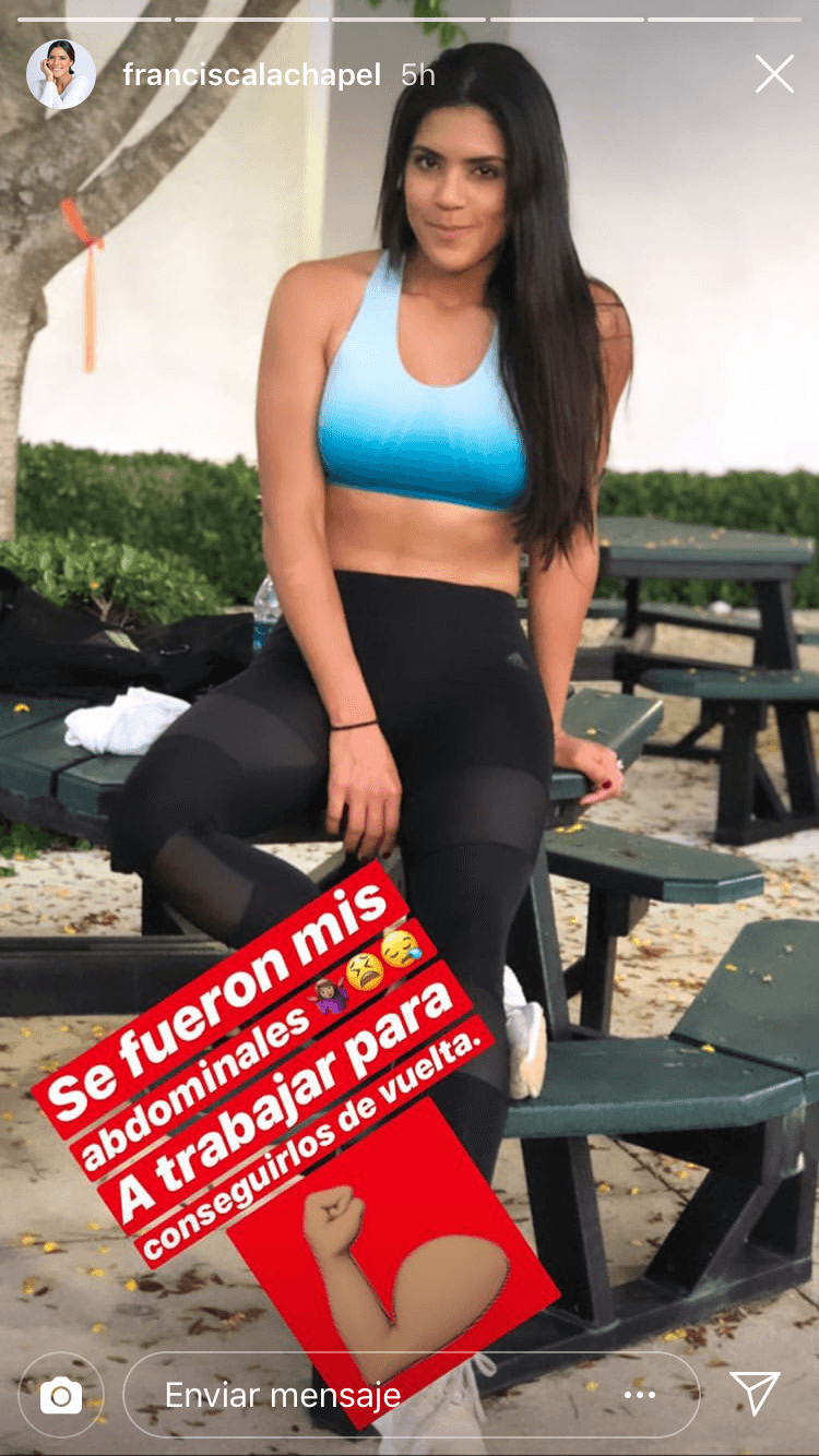 Sincera como es su costumbre, Francisca mostró esta imagen en la que asegura estar motivada "a trabajar para conseguirlos de vuelta".