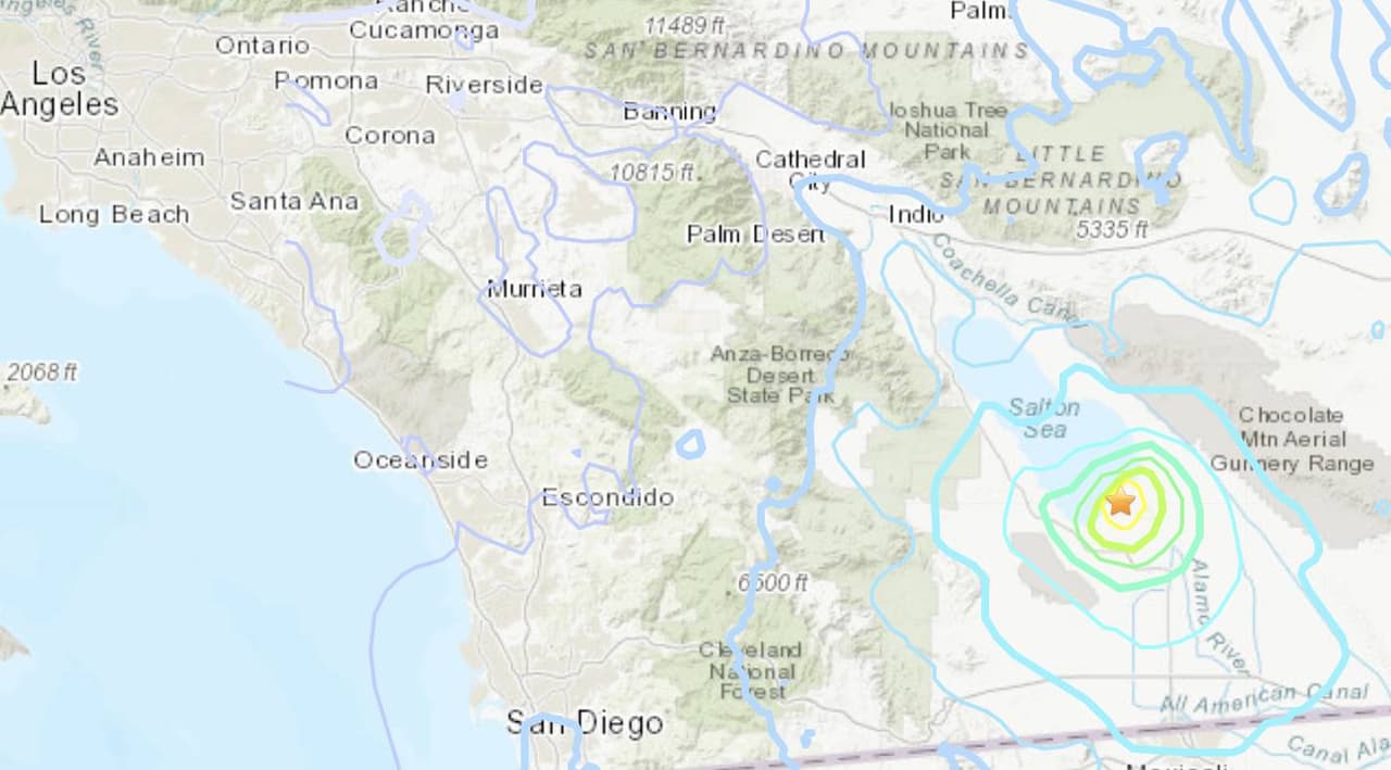 USGS reporta temblor de magnitud 5.3 en Salton Sea en el sur de California
