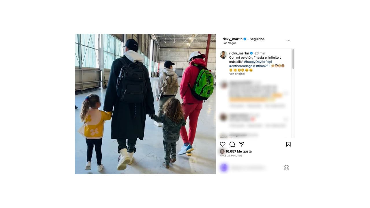 Como pocas veces, Ricky Martin se dejó ver con sus cuatro hijos juntos.