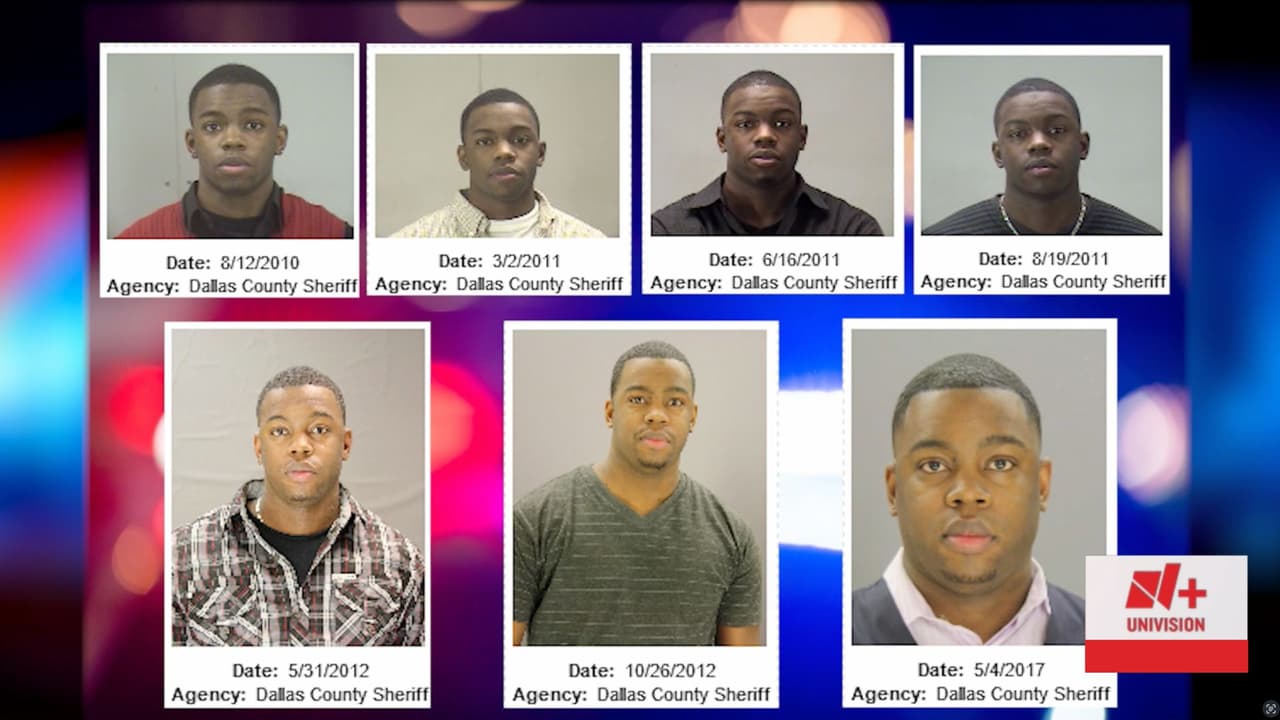 Fotografías de Diamon Maziarre Robinson y algunas de las identidades que utilizó tras varias detenciones en el norte de Texas.