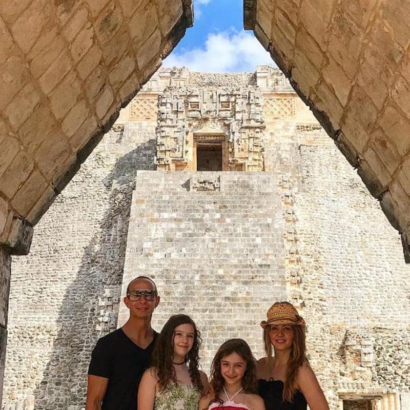 Junto con Mía y Nina, los Legarreta-Rubín aprovecharon para visitar la zona arqueológica de Uxmal.
