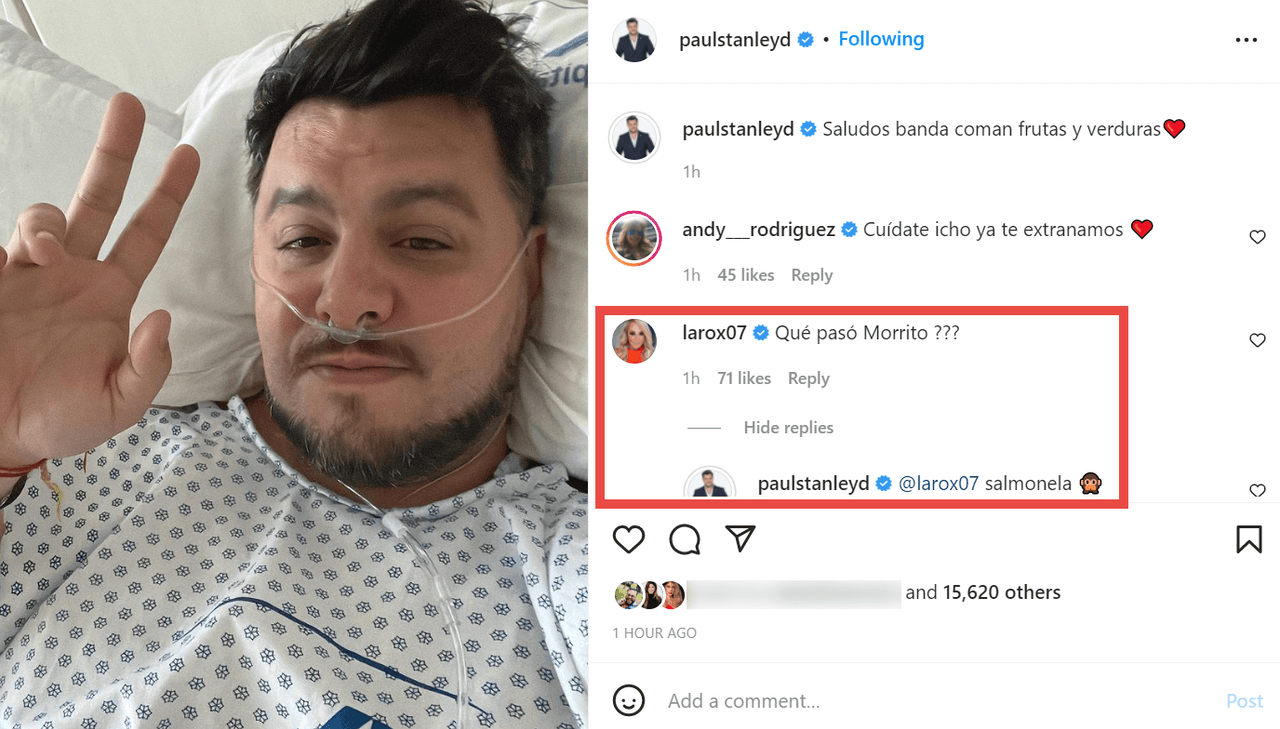 Paul Stanley fue hospitalizado por un cuadro de salmonela.