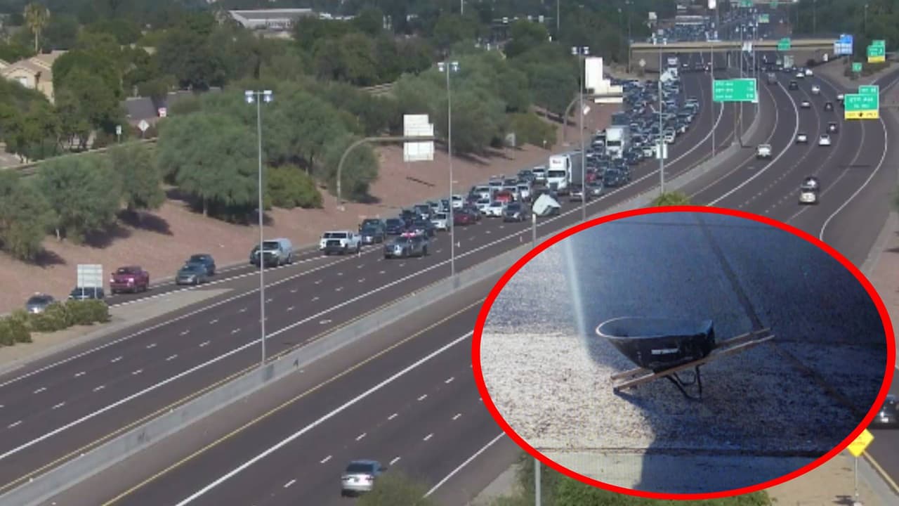 Mujer muere después de ser atropellada y ahora buscan al conductor que dejó caer esta carretilla en el Loop 101