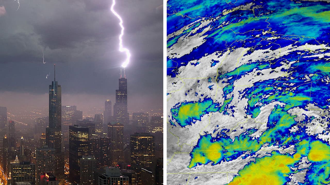 Así se ve desde el espacio la tormenta que espera Chicago. Estas imágenes provienen de 
<a href="https://www.nesdis.noaa.gov/content/imagery-data-0" target="_blank">satélites</a> meteorológicos que se encuentran a más de 22,000 millas sobre la Tierra.
<br>