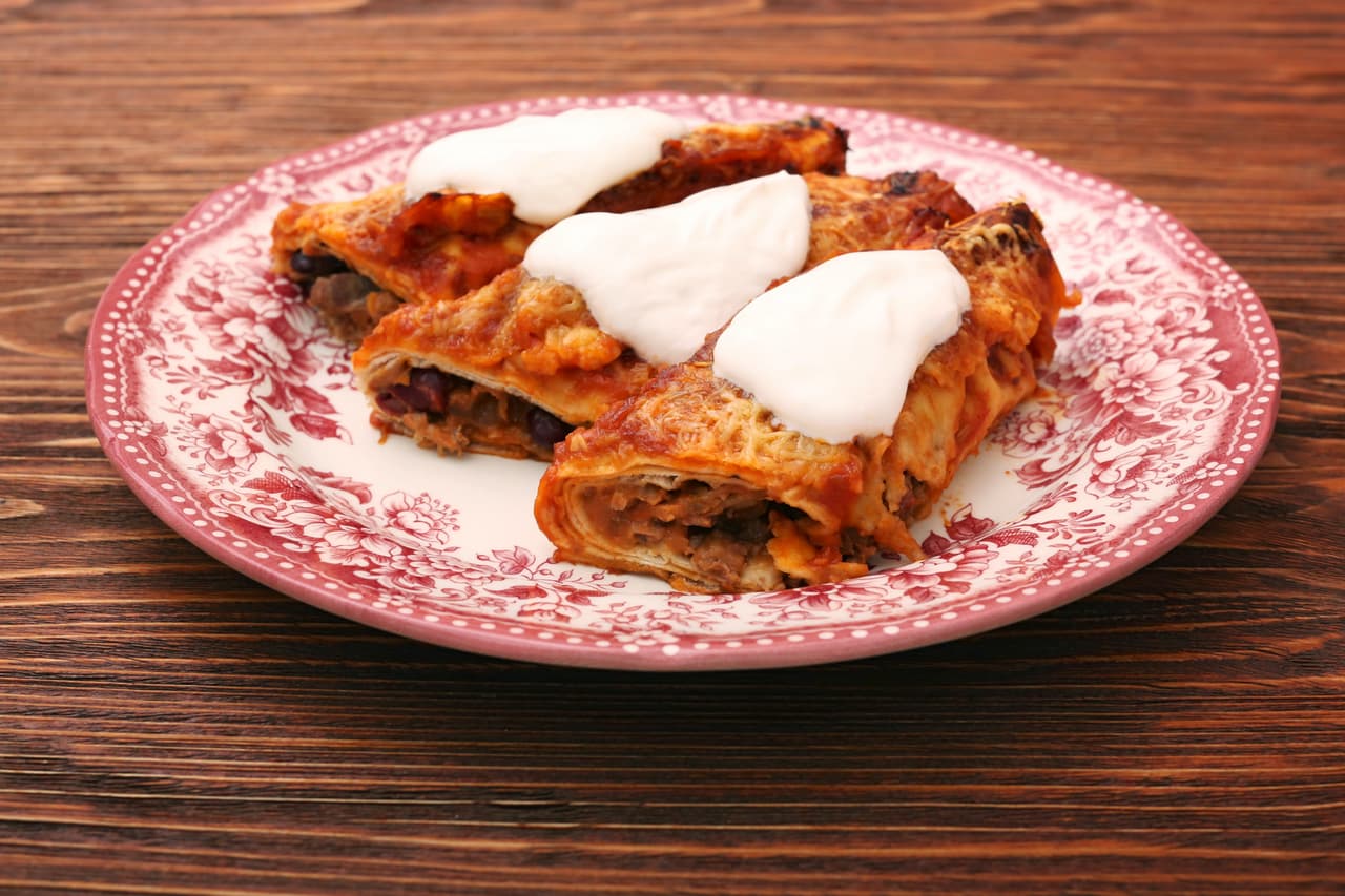Enchiladas de pavo.