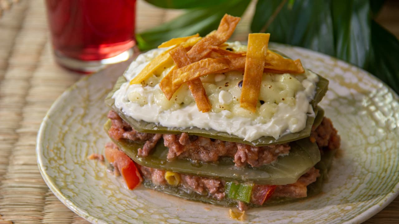 Pastel azteca de nopales, saludable y delicioso