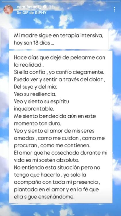 Camila Sodi reflexiona sobre la salud de su madre Ernestina Sodi.