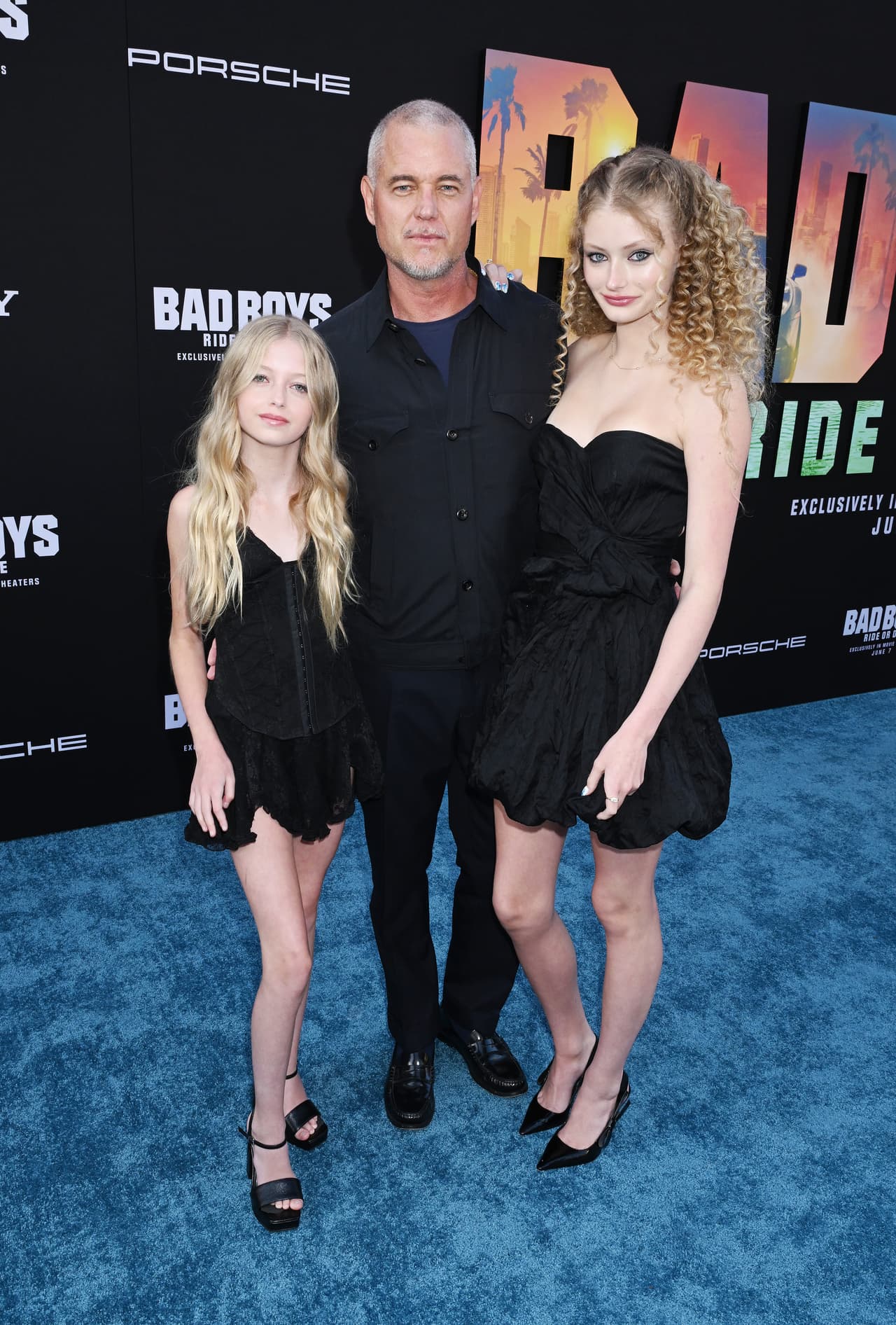 Eric Dane y sus hijas Georgia y Billie en 2024.