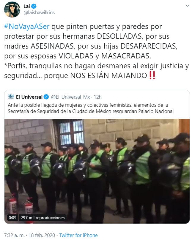 <b>Laisha Wilkins</b> es una activa usuaria en Twitter, donde opina de diferentes temas, sobre todo de política, por lo cual se unió a quienes exigen acción.