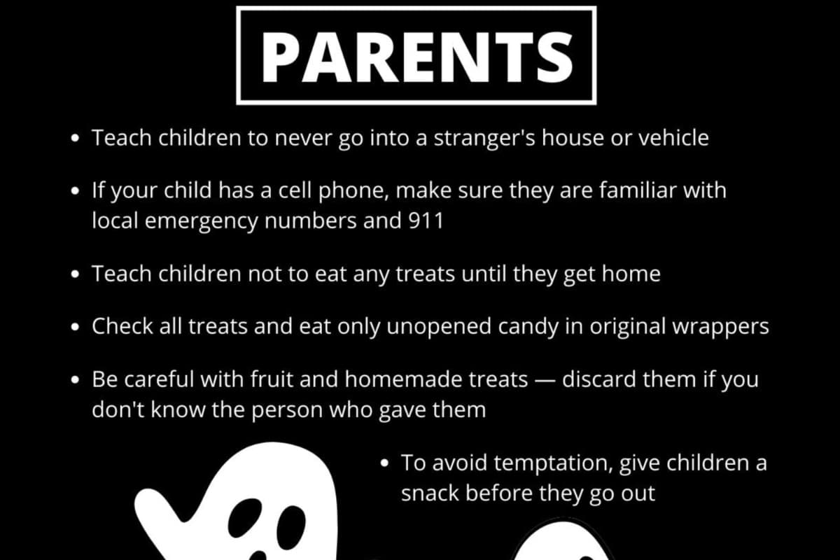 El Departamento de Policía de la ciudad de Draper le aconseja a los padres de familia que sus hijos tengan a la mano los números de emergencia. Sus hijos nunca se deben meter en un vehículo o una casa con gente extraña. Digan a sus niños y niñas que no coman los dulces hasta que lleguen a sus casas.