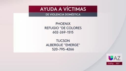 Estos son los refugios que ofrecen ayuda a víctimas de violencia doméstica en Arizona. Si se trata de una emergencia marca de inmediato al 911. 
<a href="https://www.univision.com/local/arizona-ktvw/recursos-para-victimas-violencia-domestica-arizona">Para encontrar más recursos visita este enlace. </a>