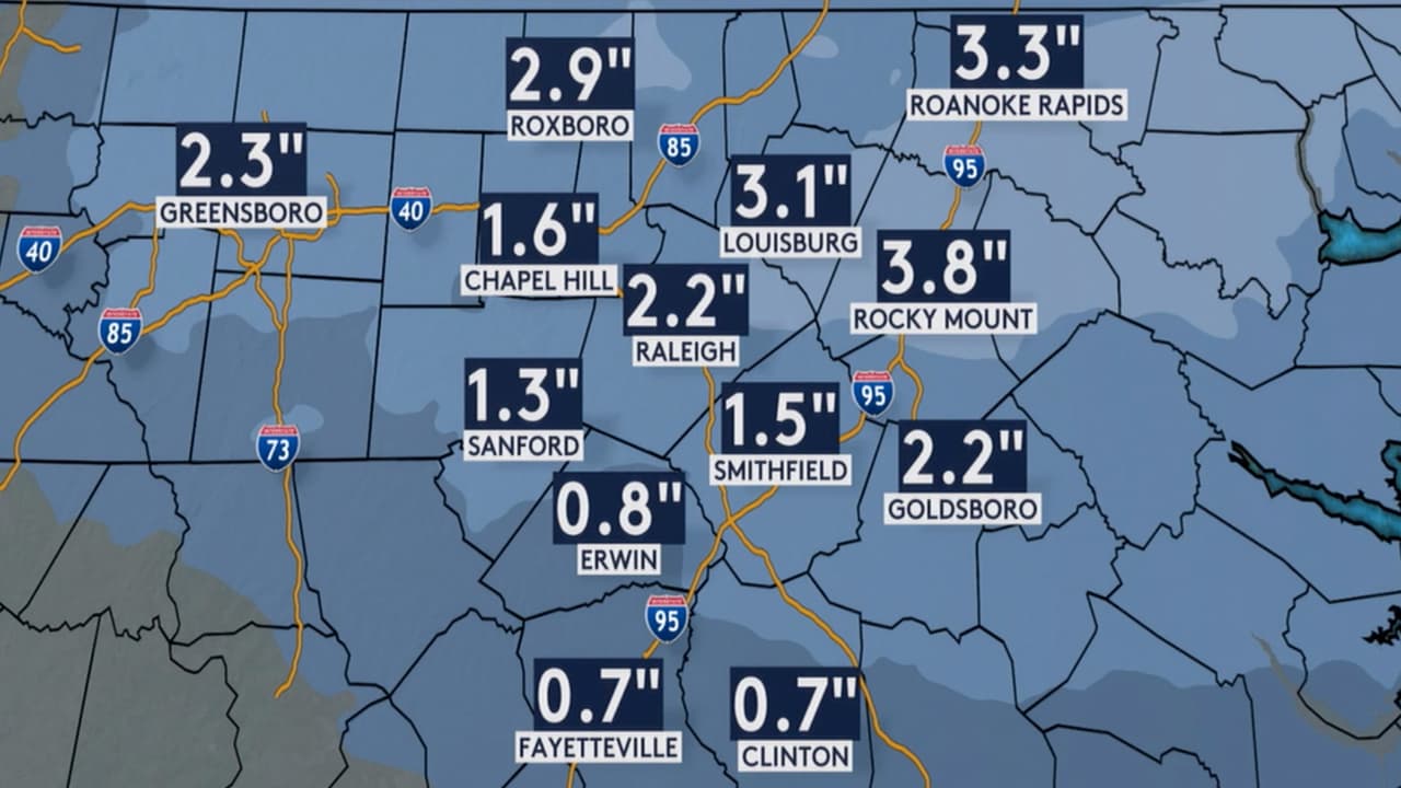 Advertencia de tiempo invernal: pronostican hasta dos pulgadas de nieve en el Triángulo