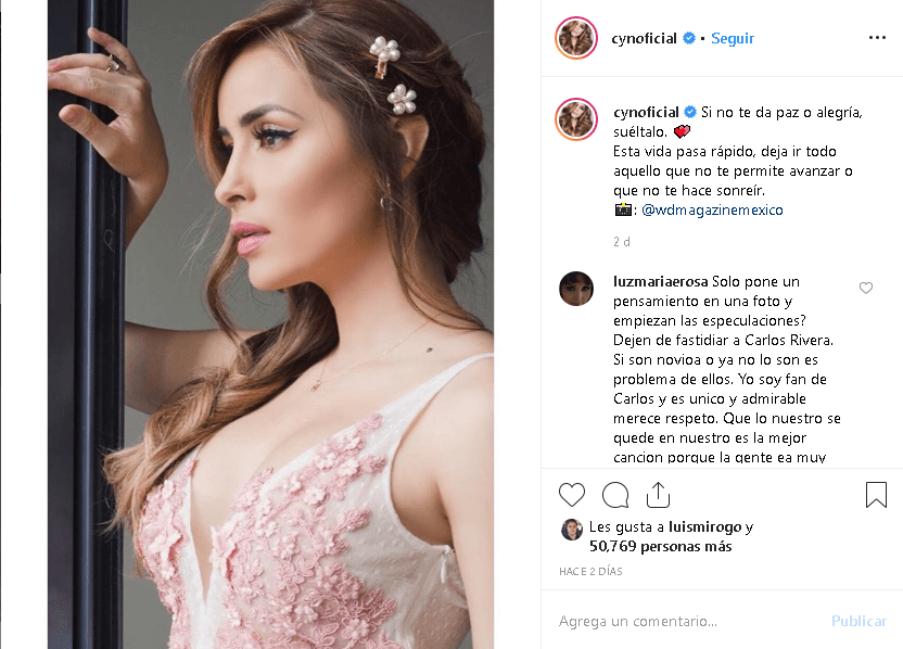 Escribió: “Si no te da paz o alegría, suéltalo. Esta vida pasa rápido, deja ir todo aquello que no te permite avanzar o que no te hace sonreír”.