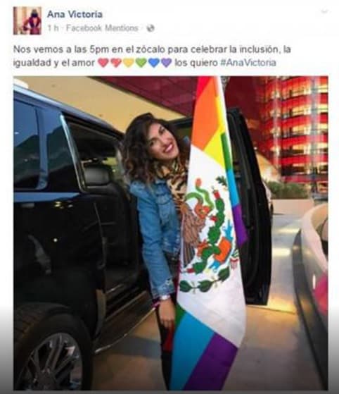 Anna Victoria, hija de Amanda Miguel y Diego Verdaguer, también cantó en el Zócalo de la Ciudad de México, causó controversia por subir esta fotografía de la bandera que ella misma confeccionó, porque el lábaro patrio no se puede alterar.