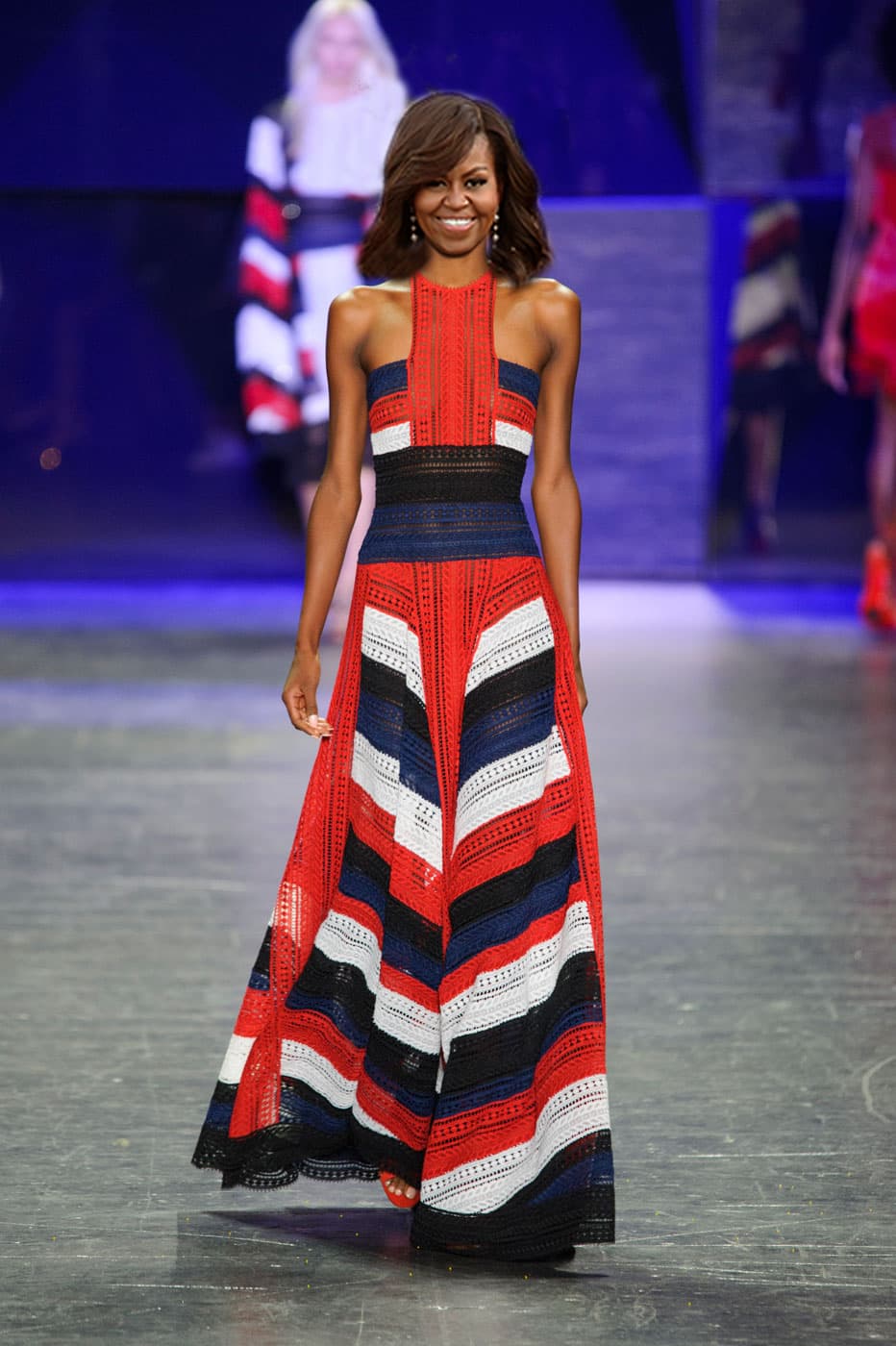 Quizás por esa relación estrecha que se ha tejido entre Naeem y la Casa Blanca, más que en culquier otra pasarela reinaron las modelos de pieles oscuras, un guiño sin duda a la primera dama, pero también a esa demanda de más diversidad de bellezas en la pasarela. /Imaxtree