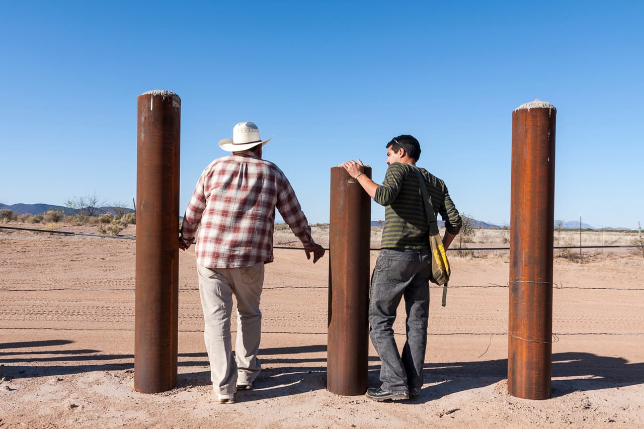 Martínez, durante una parada en el ejido La Nariz, en el recorrido de la ruta de los migrantes centroamericanos por México.