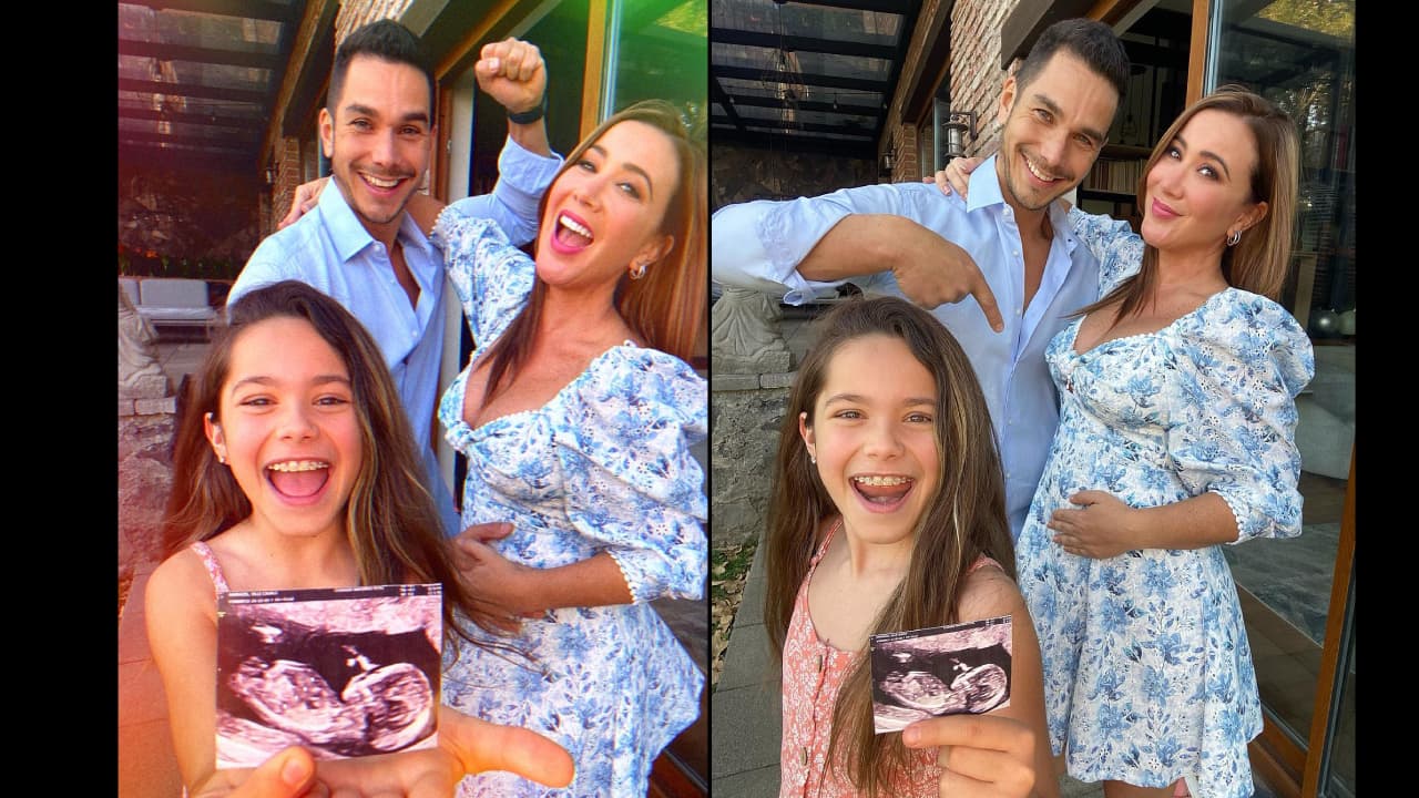 Mariazel posó con su hija y esposo para revelar su segundo embarazo.