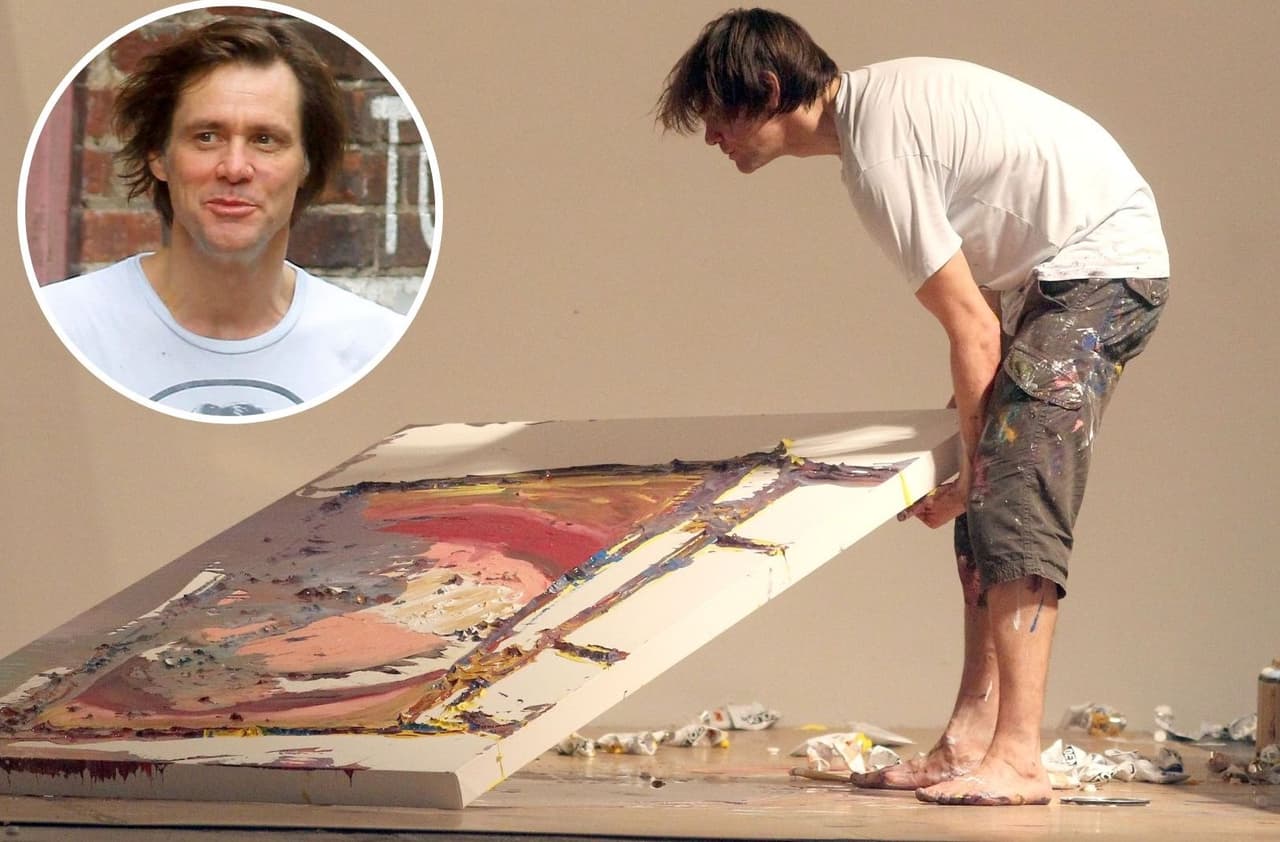 Jim Carrey pintando