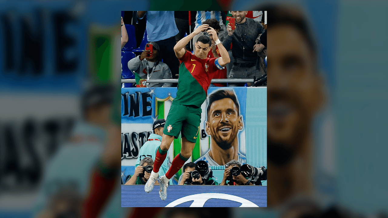 Cristiano Ronaldo anota gol histórico 'ante la mirada' de Messi