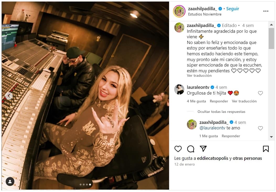 Zaaxhil Padilla, nieta de Laura León, lanzará música pronto.