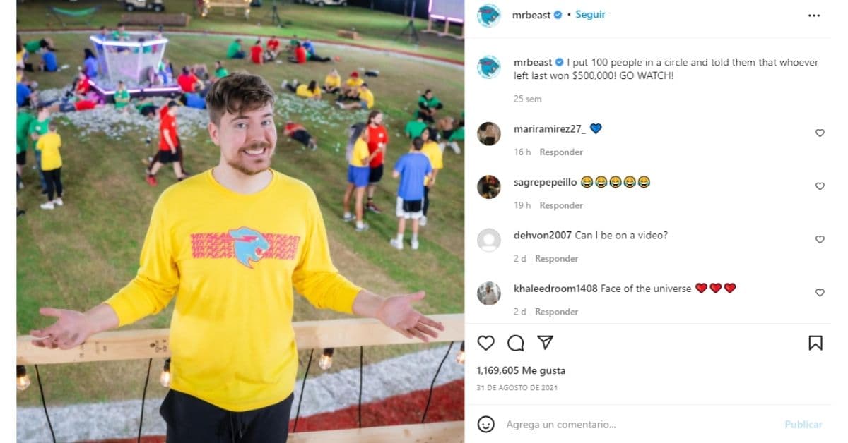 Jimmy Donaldson mejor conocido como Mr. Beast