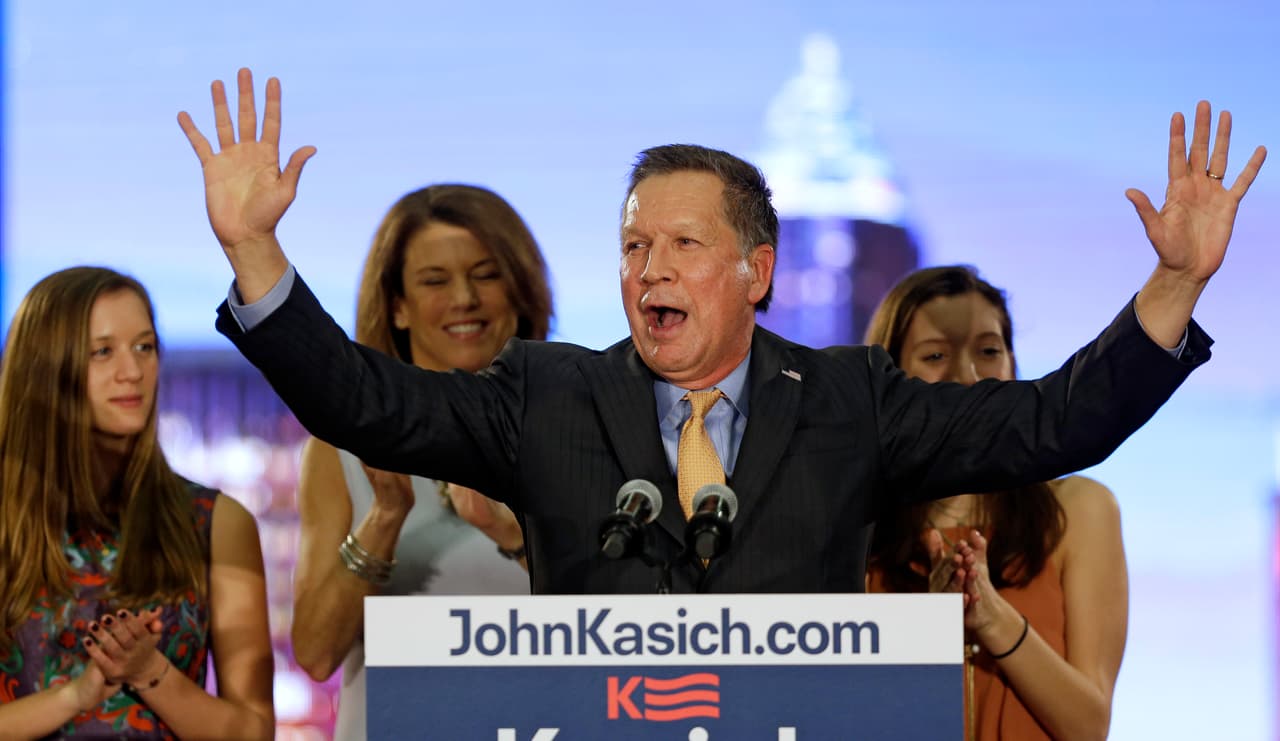 John Kasich celebra su victoria en Ohio