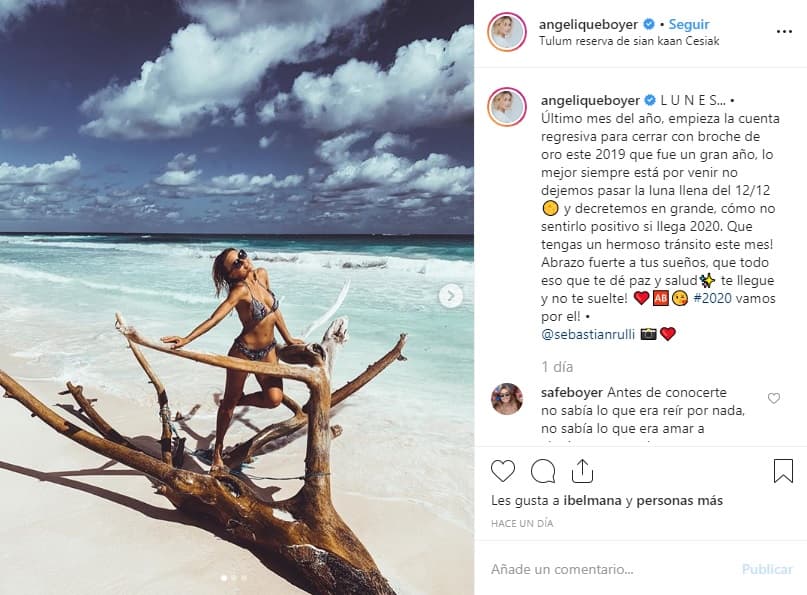 "Último mes del año, empieza la cuenta regresiva para cerrar con broche de oro este 2019 que fue un gran año, lo mejor siempre está por venir y decretemos en grande, cómo no sentirlo positivo si llega 2020", 
<b><a href="https://www.instagram.com/p/B5k1aL1golB/" target="_blank">publicó</a></b>.