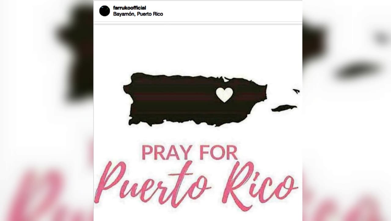 Junto a esta imagen, Farruko escribió: "Dios mío, cuídanos y guárdanos. Yo lo voy a pasar (el huracán) aquí con mi gente y los míos. Vamos pa' encima. Ten misericordia de nosotros".