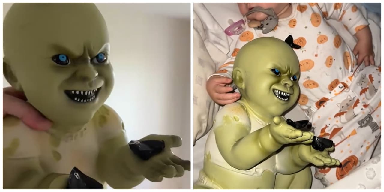 Niña regala terrorífica muñeca a su hermanita: la reacción de la bebé impactó a todos