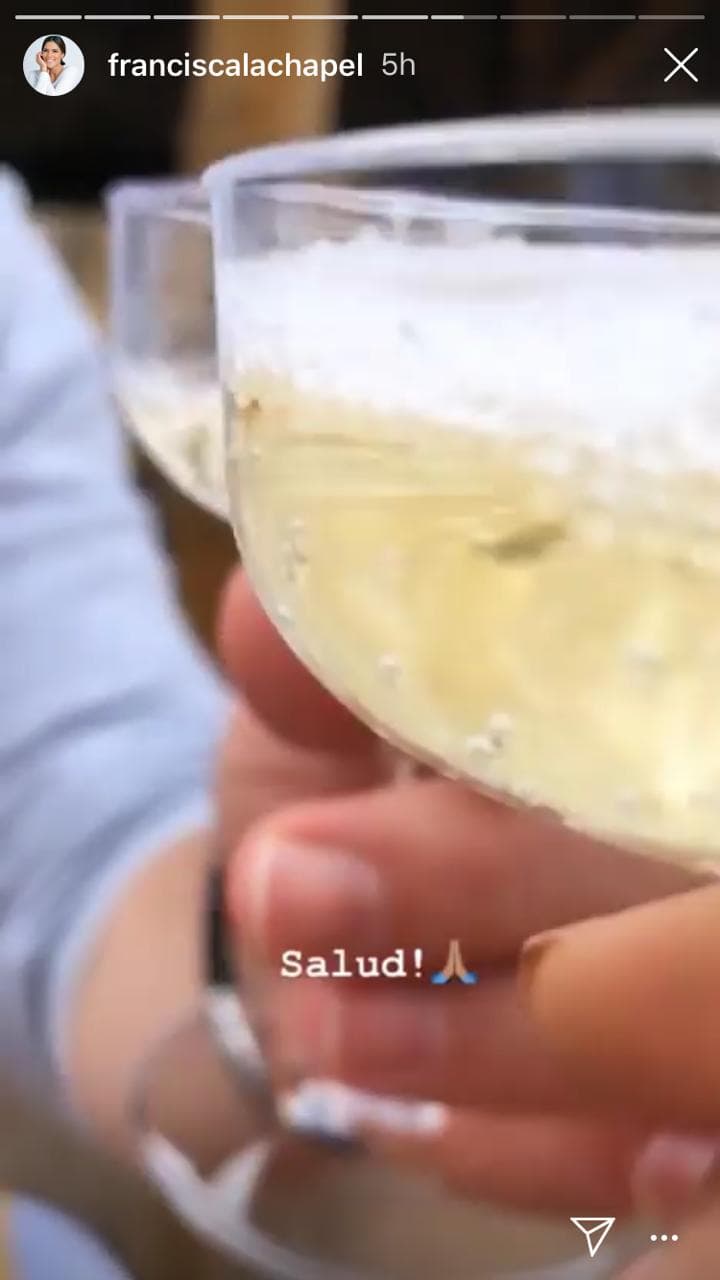 Francisca y el empresario de raíces italianas brindaron por las buenas memorias que han formado desde su compromiso en diciembre del año 2018.