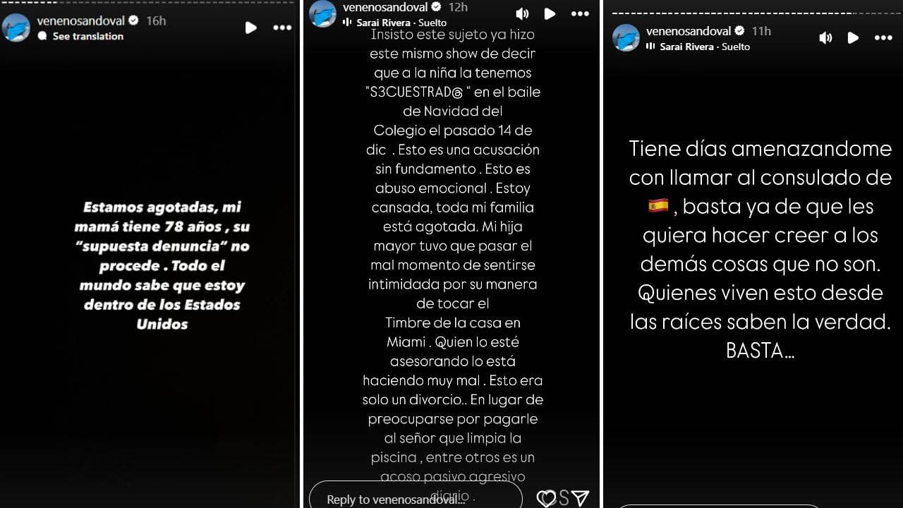 Carolina Sandoval dice que Nick Hernández quiere acusarla de "secuestrar" a su hija.