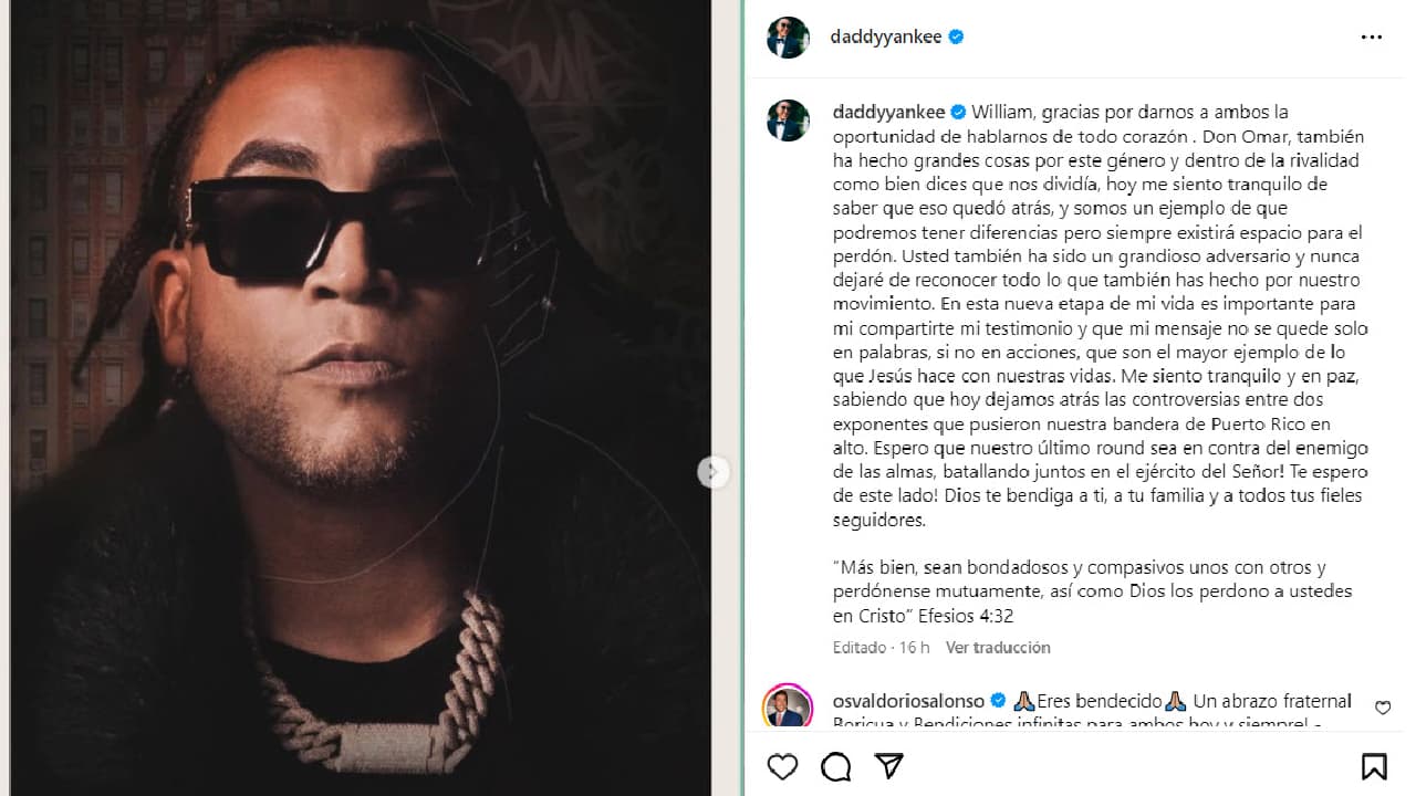 Daddy Yankee le dedica mensaje a Don Omar.