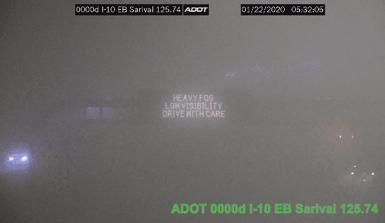 Neblina densa durante esta mañana en varias áreas de Arizona.
<br>