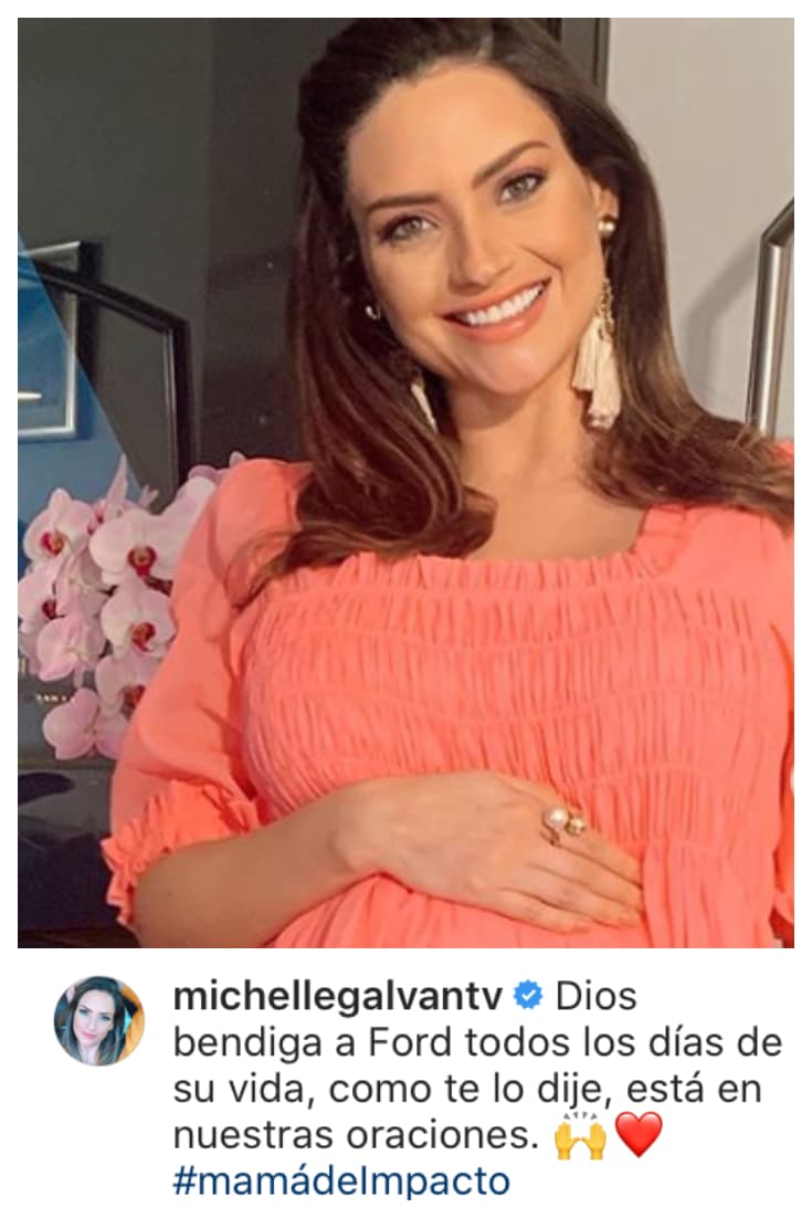 Michelle Galván también se convertirá en madre muy pronto y no tardó en desearle lo mejor a su compañera de Primer Impacto. "Dios bendiga a Ford todos los días de su vida, como te lo dije, está en nuestras oraciones".