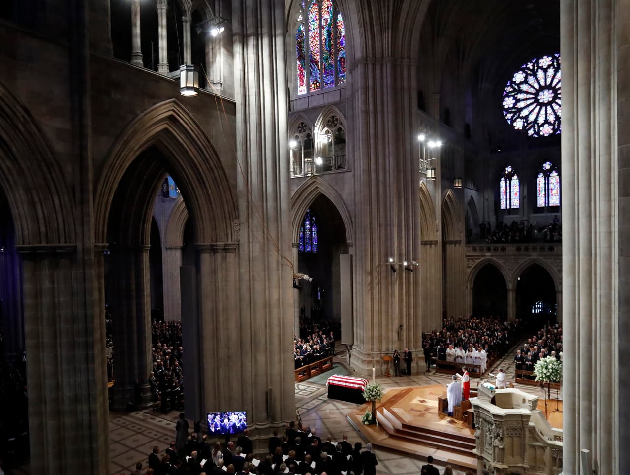 Una vista general de la Catedral Nacional de Washington durante la ceremonia.