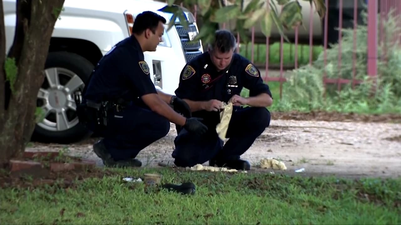 Detectives de la policía de Houston recogen evidencia en la escena del crimen ocurrido el 6 de noviembre de 2015.