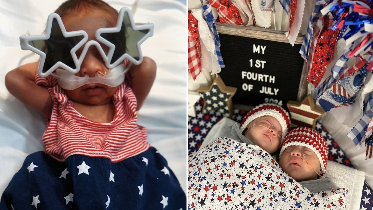 Los bebés fueron vestidos con encantadores trajes patrióticos y ubicados en un entorno festivo adornado con rojos, blancos y azules brillantes. En esta escena, 
<b>cada sonrisa capturada en las fotos no solo celebra la ocasión, sino que también irradia esperanza y resiliencia</b>.