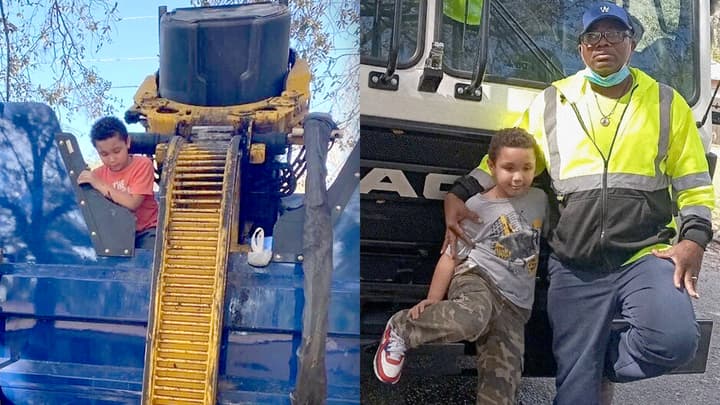 Un niño se escondió dentro de un contenedor de basura y el camión recogedor casi lo tritura