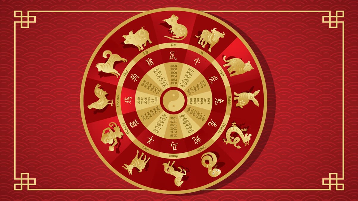 En la astrología china también todo gira alrededor de 12 signos y en su caso, son 12 animales. Fue a partir de la dinastía Han del Este (25-220), cuando los chinos comienzan a usar los doce signos de animales en orden: Rata, Buey, Tigre, Conejo, Dragón, Serpiente, Caballo, Cabra, Mono, Gallo, Perro y Cerdo.