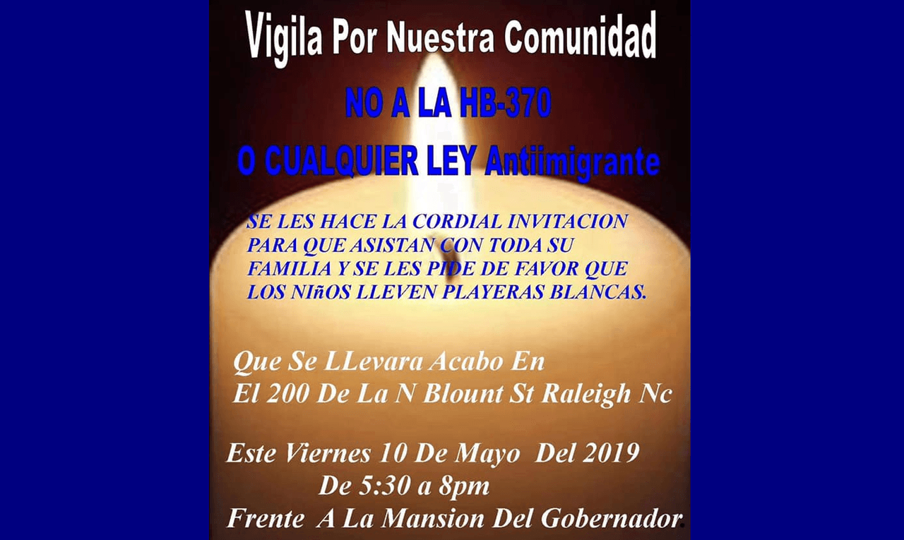 Sí a las Licencias NC realizará vigilia para pedir a Gobernador Cooper que no apruebe leyes antiinmigrantes