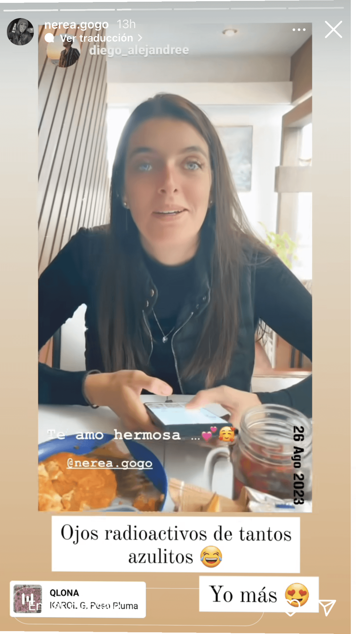 Por ejemplo, gracias a su cuenta de Instagram se logró saber que tuvieron una rica comida este sábado 26 de agosto y su novio no paró en gritarle cuánto la quiere:
<b>"Te amo, hermosa".</b>
<br>