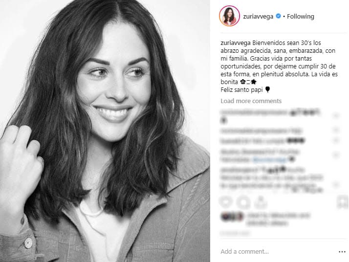 Zuria Vega llega a los 30 años con gran éxito a nivel profesional y personal.