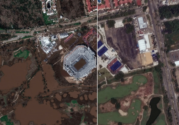 Antes y después del huracán Otis: imágenes satelitales muestran el impacto del huracán sobre Acapulco