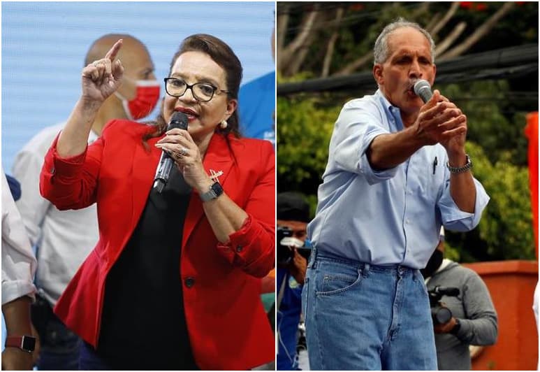 Elecciones en Honduras: Xiomara Castro, la candidata opositora de izquierda y Nasri Asfura, el candidato oficialista de centro-derecha.