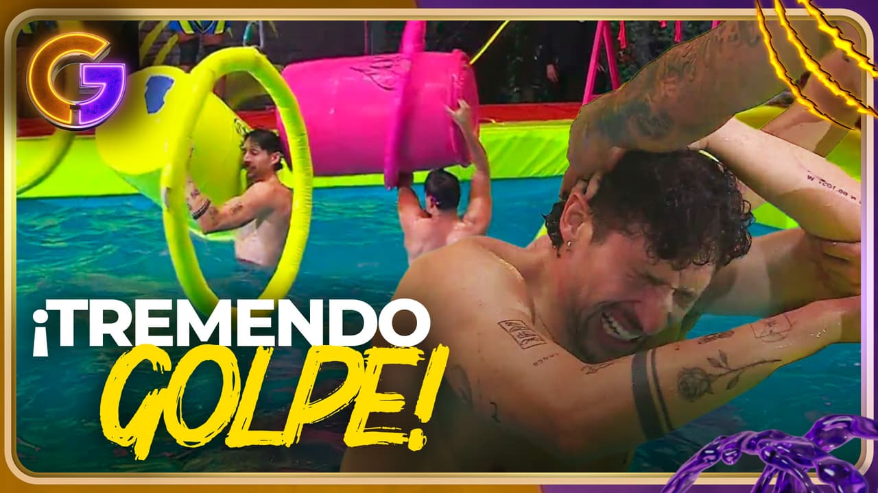 ¡Tremendo golpe! Jahn recibe un "cocazo" accidental de Brandon con un tambo #GuerrerosMundiales