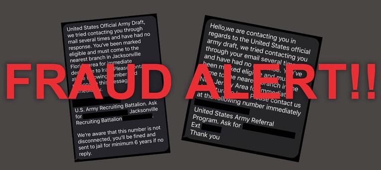 Alertan sobre mensaje de texto fraudulento que llama al reclutamiento de tropas