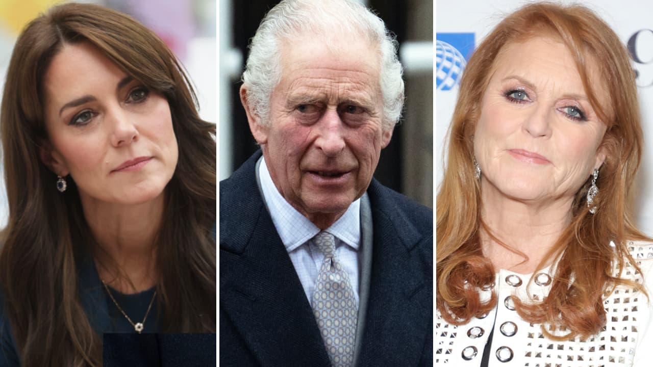 Kate Middleton, el rey Carlos III y Sarah Ferguson.