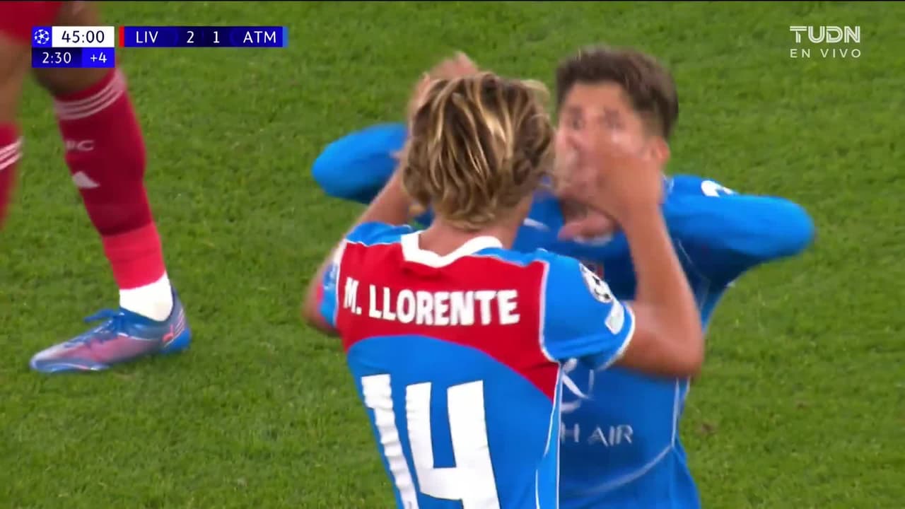 ¡Gol del Atlético de Madrid! Marcos Llorente acorta la distancia con Liverpool