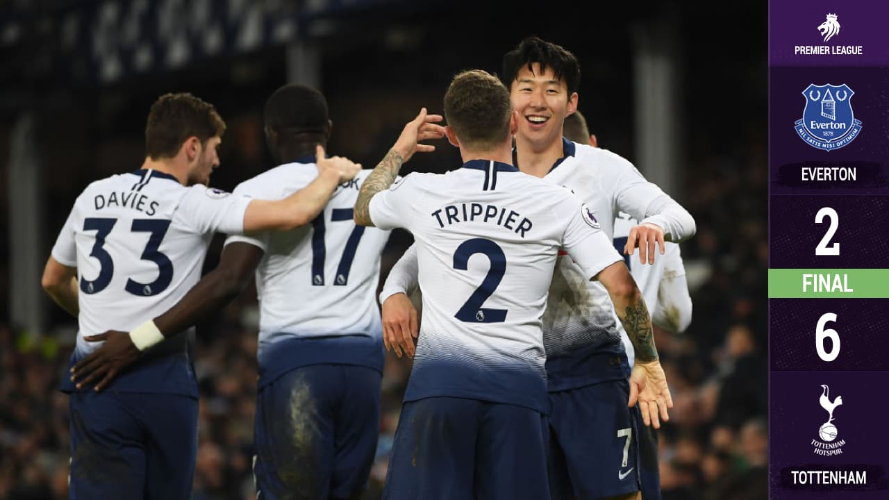 Tottenham le llenó la canasta con seis regalos navideños a Everton