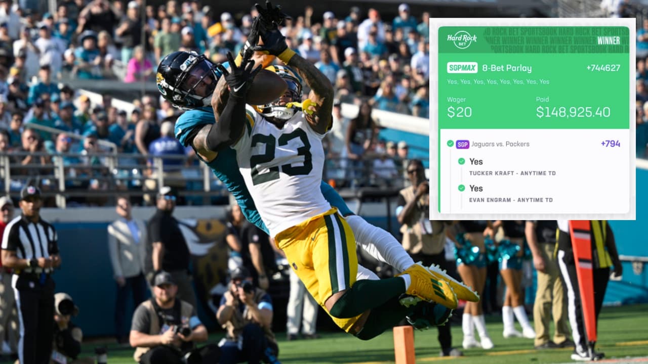 <h2 class="cms-H2-H2">6.- Anónimo (Apuesta: $20 | Ganancia: $148,925.40) – 2024, NFL</h2>
<br>Un apostador anónimo de Hard Rock Bet ganó $148,925.40 tras realizar una 
<a href="https://www.instagram.com/p/DBtf-j4R4q1/?img_index=1" target="_blank">apuesta combinada especial</a> en el "Día Nacional de los Alas Cerradas". La apuesta consistió en seleccionar correctamente que ocho Alas Cerradas diferentes anotarían touchdowns en múltiples partidos de la NFL, incluyendo enfrentamientos como el de los Jaguars contra los Packers. Lo sorprendente es que logró este impresionante premio invirtiendo solo $20. Esta jugada, que celebró la contribución de los Alas Cerradas en la liga, demuestra cómo una 
<a href="https://www.hardrock.bet/news/national-tight-ends-day-parlays/" target="_blank">apuesta temática puede generar grandes ganancias.</a>